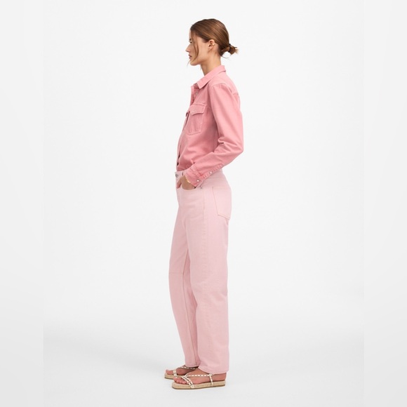 NWT Madewell The Darted Barrel-Leg Jean in Pink Size 32 - Picture 2 of 10